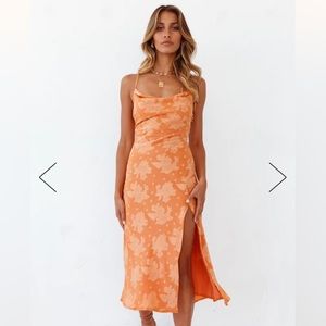 New with tags Fortunate One medium Leora Midi Dress Orange